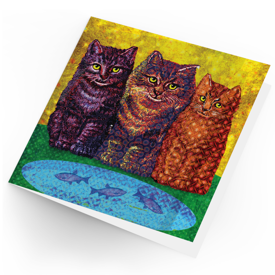 Shweshwe Kittens Card